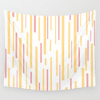 Interrupted Lines Mid-Century Modern Pattern in Mustard Yellow, Bright Pink, and White Wall Tapestry Gallery Image 4