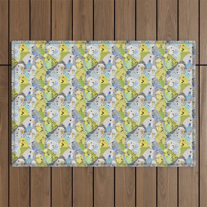 Budgie Parakeets Outdoor Rug Gallery Image 1