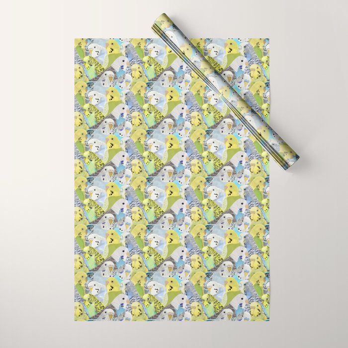 Budgie Parakeets Wrapping Paper Gallery Image 1