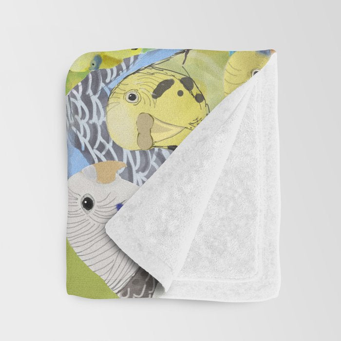 Budgie Parakeets Throw Blanket Gallery Image 3
