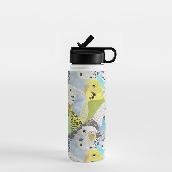 Budgie Parakeets Water Bottle Gallery Image 1