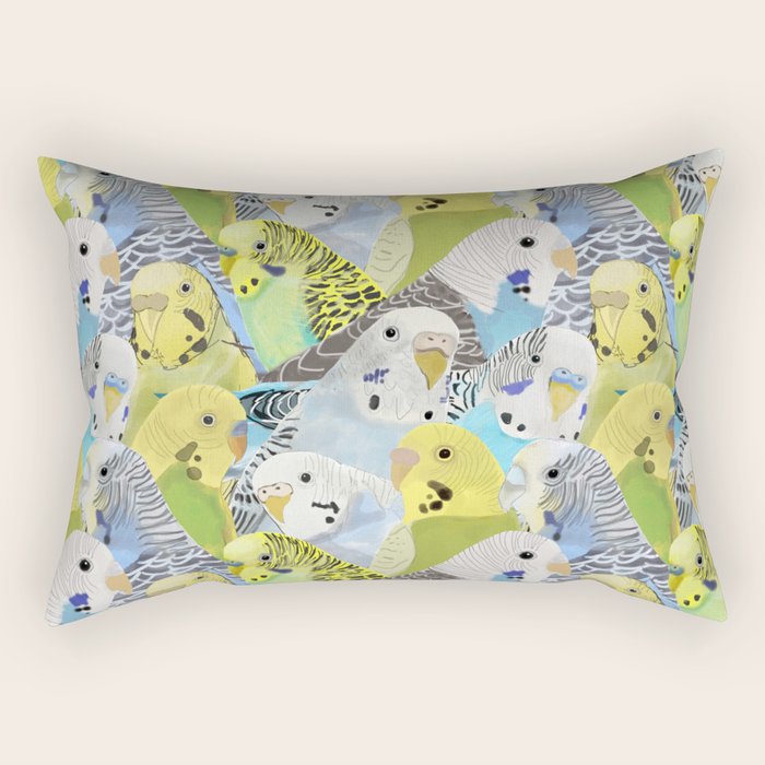 Budgie Parakeets Rectangular Pillow Gallery Image 2
