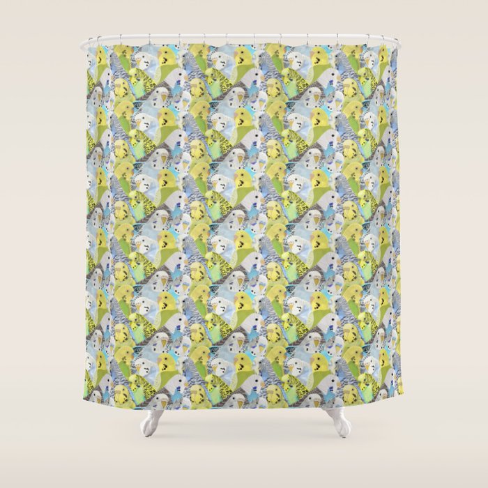 Budgie Parakeets Shower Curtain Gallery Image 1