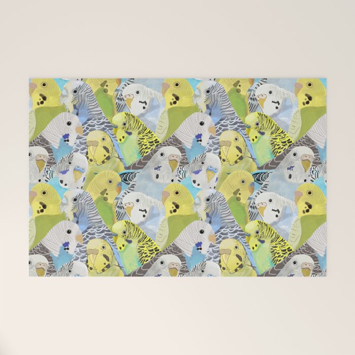 Budgie Parakeets Welcome Mat Gallery Image 1