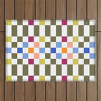 Colorful Mod Checkerboard Outdoor Rug Gallery Image 1