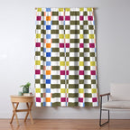 Colorful Mod Checkerboard Window Curtain Gallery Image 5