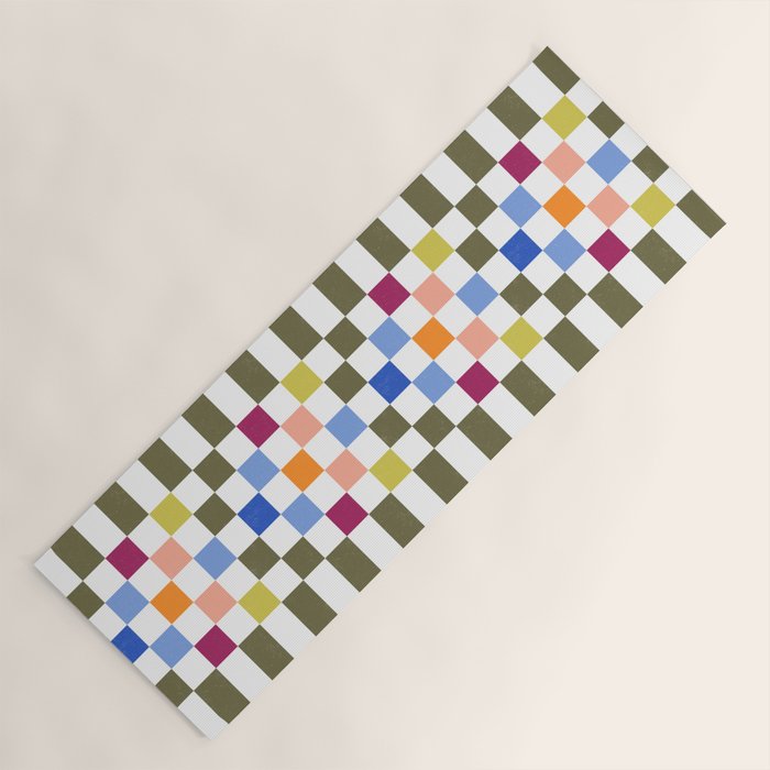 Colorful Mod Checkerboard Yoga Mat Gallery Image 1