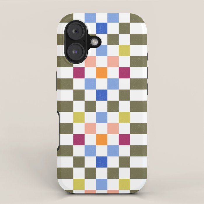 Colorful Mod Checkerboard iPhone Case Gallery Image 1
