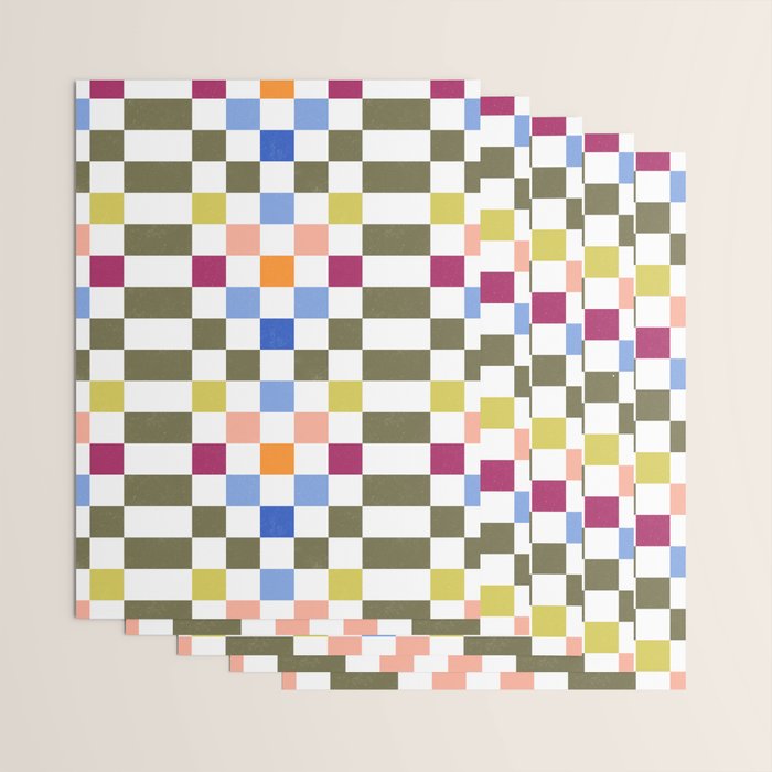 Colorful Mod Checkerboard Wrapping Paper Gallery Image 3