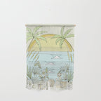 tropical vibes fl sunshine seashells waves // retro surf art by surfy birdy Wall Hanging Gallery Image 1
