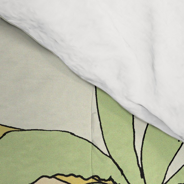 tropical vibes fl sunshine seashells waves // retro surf art by surfy birdy Comforter Gallery Image 4