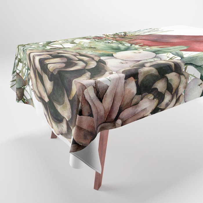 Christmas Cardinal and Pine Tablecloth Gallery Image 1