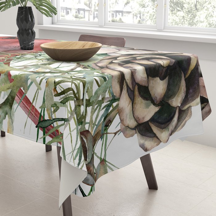Christmas Cardinal and Pine Tablecloth Gallery Image 3