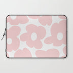 Large Baby Pink Retro Flowers on White Background #decor #society6 #buyart Laptop Sleeve Gallery Image 2