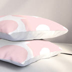 Large Baby Pink Retro Flowers on White Background #decor #society6 #buyart Pillow Sham Gallery Image 3