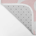 Large Baby Pink Retro Flowers on White Background #decor #society6 #buyart Bath Mat Gallery Image 2