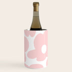 Large Baby Pink Retro Flowers on White Background #decor #society6 #buyart Wine Chiller Gallery Image 3