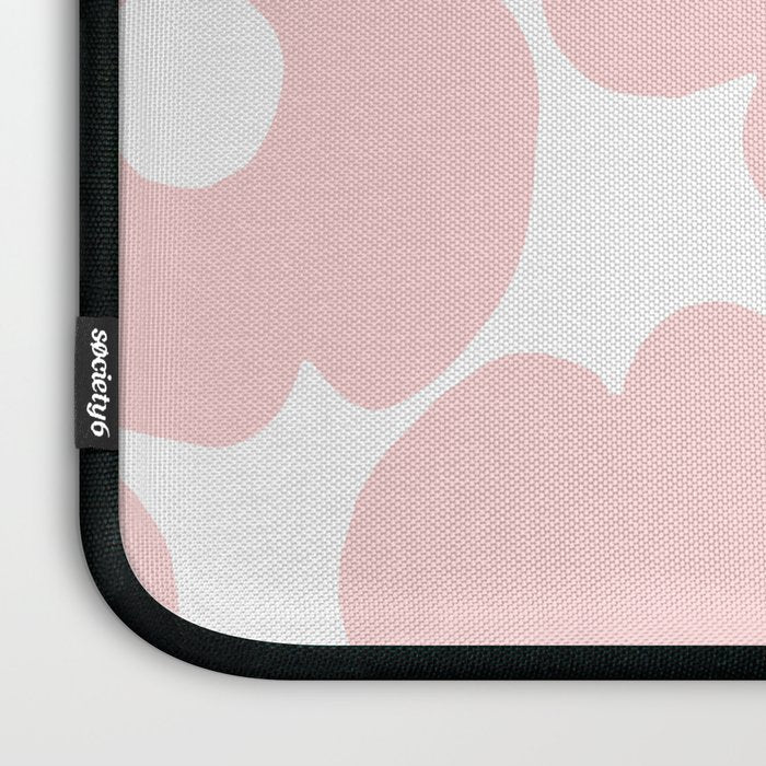 Large Baby Pink Retro Flowers on White Background #decor #society6 #buyart Laptop Sleeve Gallery Image 3
