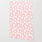 Large Baby Pink Retro Flowers on White Background #decor #society6 #buyart Wallpaper Gallery Image 2