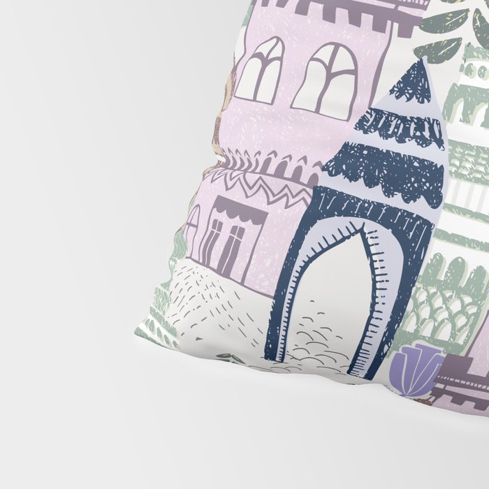 Block print Home pattern lilac Pillow Sham Gallery Image 4