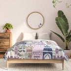 Block print Home pattern lilac Comforter Gallery Image 3