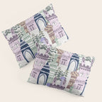 Block print Home pattern lilac Pillow Sham Gallery Image 3