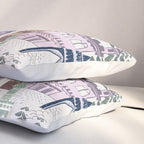 Block print Home pattern lilac Pillow Sham Gallery Image 3