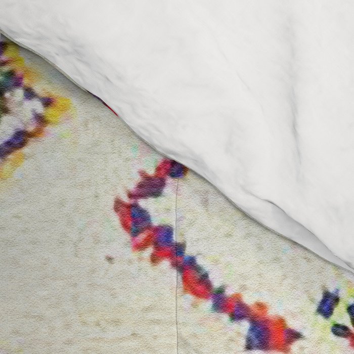 Red Yellow Abstract Antique Colorful Moroccan Rug Print Comforter Gallery Image 4