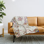 Red Yellow Abstract Antique Colorful Moroccan Rug Print Throw Blanket Gallery Image 1