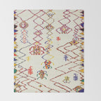 Red Yellow Abstract Antique Colorful Moroccan Rug Print Throw Blanket Gallery Image 2