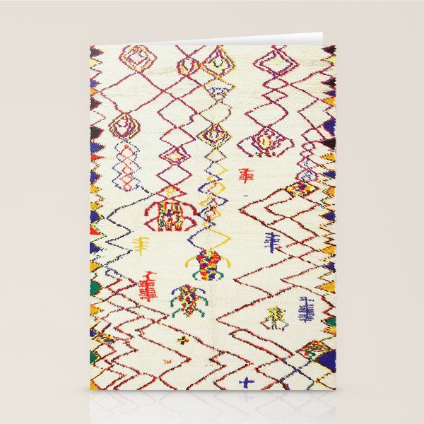 Red Yellow Abstract Antique Colorful Moroccan Rug Print Stationery Card Gallery Image 2