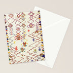 Red Yellow Abstract Antique Colorful Moroccan Rug Print Stationery Card Gallery Image 2