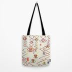 Red Yellow Abstract Antique Colorful Moroccan Rug Print Tote Bag Gallery Image 2