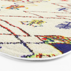 Red Yellow Abstract Antique Colorful Moroccan Rug Print Bath Mat Gallery Image 3