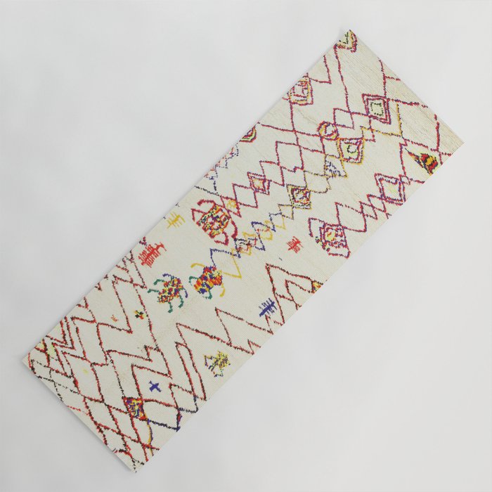 Red Yellow Abstract Antique Colorful Moroccan Rug Print Yoga Mat Gallery Image 1
