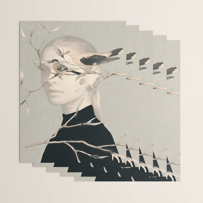 Woman and Birds 2 Wrapping Paper Gallery Image 3