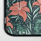 Tigers & Tiger Lilies - Teal & Rose Laptop Sleeve Gallery Image 3