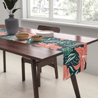 Tigers & Tiger Lilies - Teal & Rose Table Runner Gallery Image 2