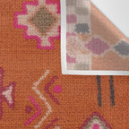 Moroccan Berber Geometric Pattern In Warm Earth Tones Wall Tapestry Gallery Image 3