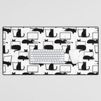 Cats Sitting on Laptops Desk Mat Gallery Image 1