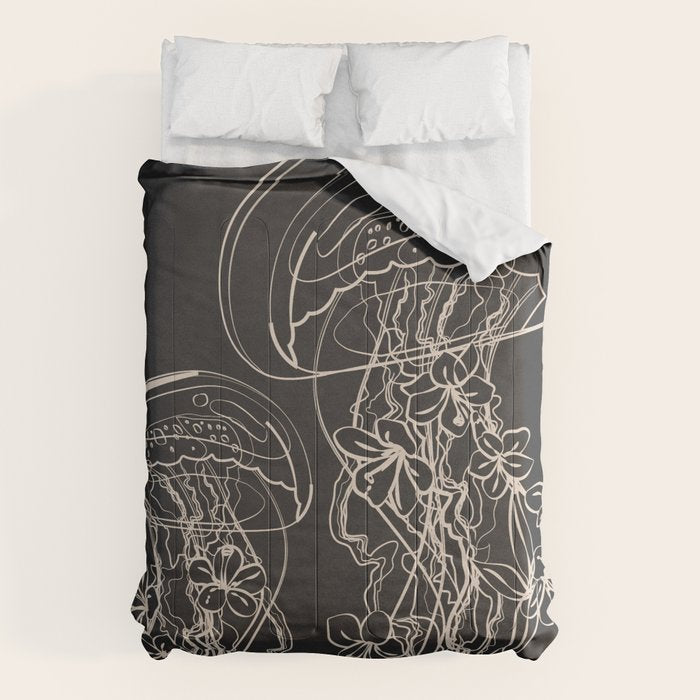 Minimal Floral Jellyfishes 2 Comforter Gallery Image 6