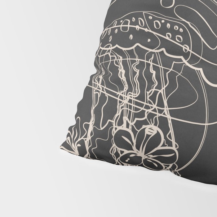 Minimal Floral Jellyfishes 2 Pillow Sham Gallery Image 4