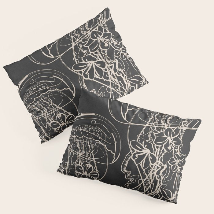 Minimal Floral Jellyfishes 2 Pillow Sham Gallery Image 3