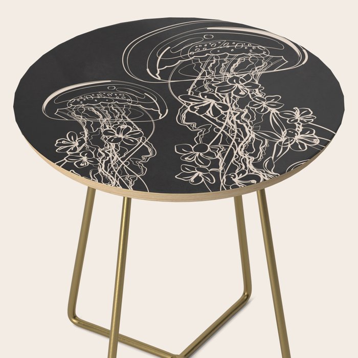 Minimal Floral Jellyfishes 2 Side Table Gallery Image 2