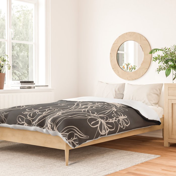 Minimal Floral Jellyfishes 2 Duvet Cover Gallery Image 2