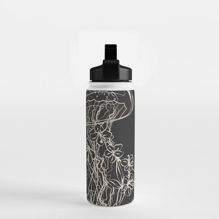 Minimal Floral Jellyfishes 2 Water Bottle Gallery Image 2