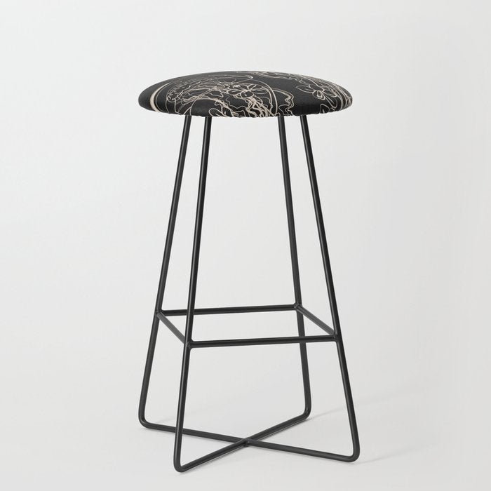 Minimal Floral Jellyfishes 2 Stool Gallery Image 1