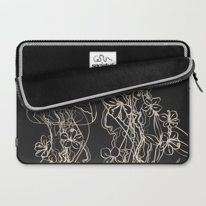 Minimal Floral Jellyfishes 2 Laptop Sleeve Gallery Image 2