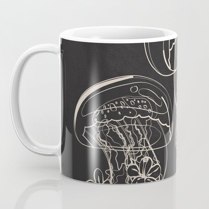 Minimal Floral Jellyfishes 2 Coffee Mug Gallery Image 3