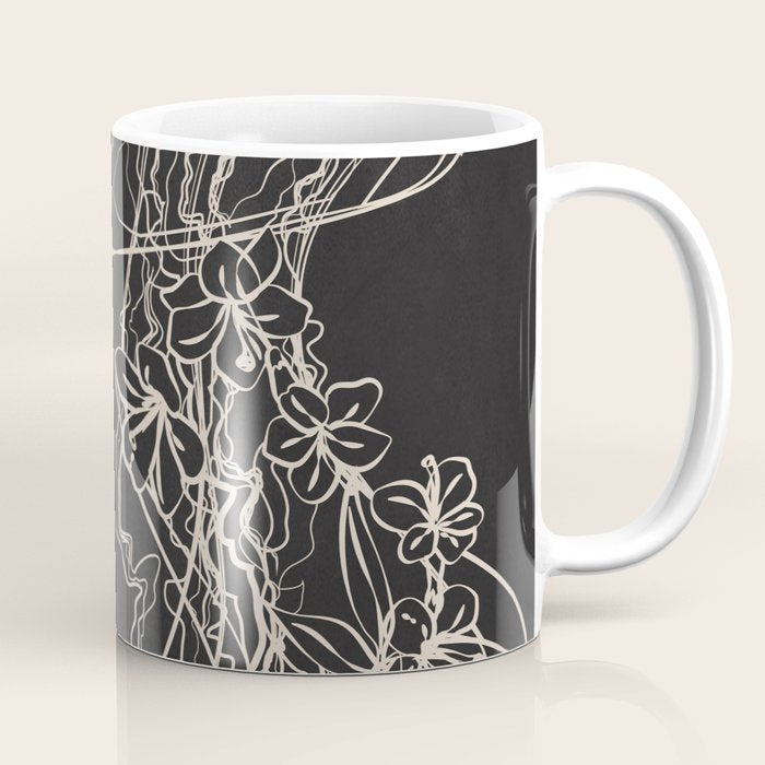 Minimal Floral Jellyfishes 2 Coffee Mug Gallery Image 1